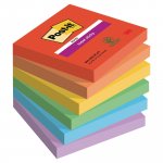 Muistilappu Post-it® super sticky playful 76 x 76 mm, 1 kpl = 6 nidettä