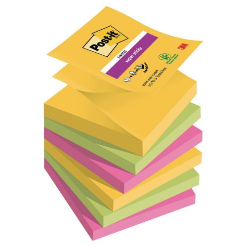 Muistilappu Post-it® super sticky z-notes carnival 76 x 76mm 6kpl, hinta 11,62€