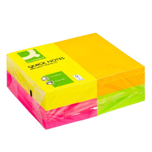 Muistilappu Q-CONNECT 76x127mm FSC 4 väriä/12, hinta 6,91€