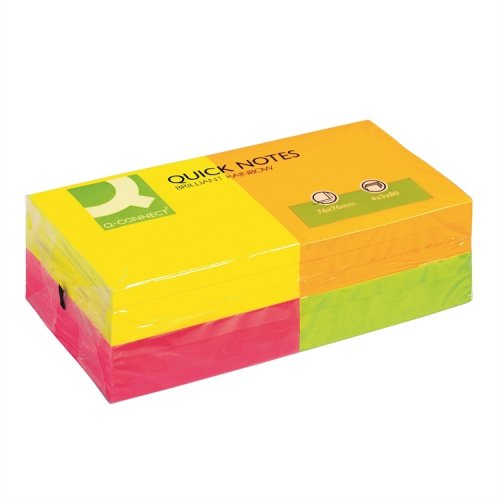 Muistilappu Q-CONNECT Quick Notes 76 x 76 mm värilaj /12, hinta 4,84€