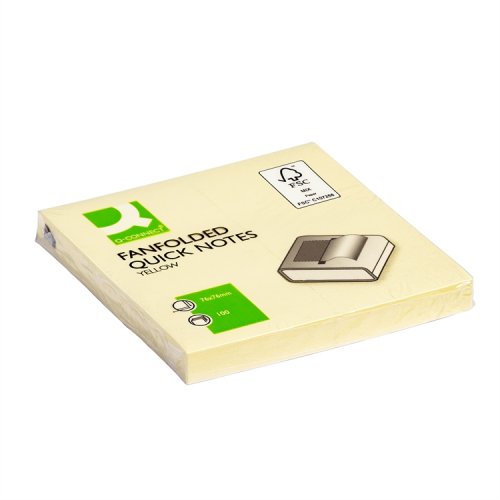 Muistilappu Q-CONNECT Z-Notes 76x76mm FSC keltainen, hinta 0,40€