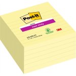 Muistilappu Super Sticky 101x101 viivat keltainen 6 kpl