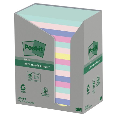 Muistilappu Torni Post-it® eko 76 x 127mm värilajitelma, hinta 41,46€