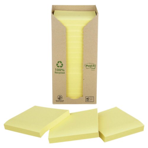 Muistilappu Torni Post-it® eko 76 x 76mm keltainen 16kpl, hinta 33,50€