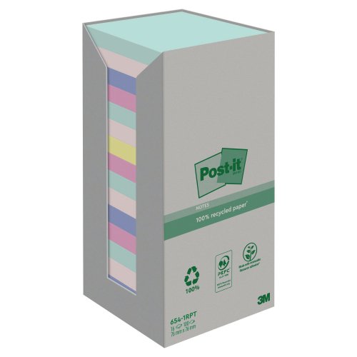Muistilappu Torni Post-it® eko 76 x 76mm värilajitelma, hinta 31,58€