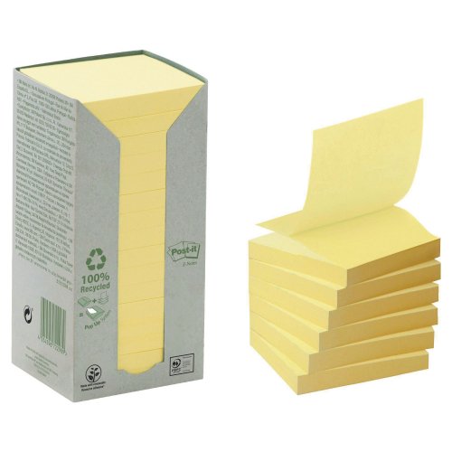 Muistilappu Torni Post-it® z-notes eko 76 x 76mm keltainen 16kpl, hinta 27,44€