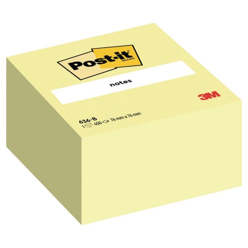 Muistilappukuutio Post-it® 76 x 76mm keltainen, hinta 6,89€