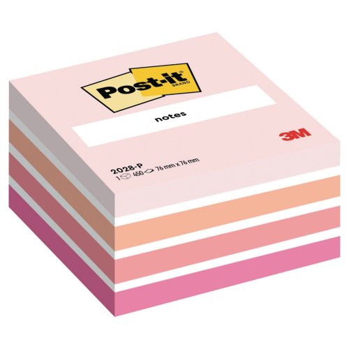 Muistilappukuutio Post-it® 76 x 76mm pastellinpinkki, hinta 7,63€