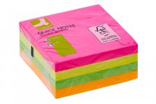 Muistilappukuutio Q-CONNECT 76x76mm FSC neonväri