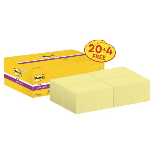 Muistilaput Post-it® super sticky 655-p24ss säästöpakkaus 76 x 127mm kanariankel 24kpl, hinta 40,46€
