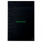 Muistilehtiö Rhodia greenpad nidottu a4/70 viivoilla + marginaali