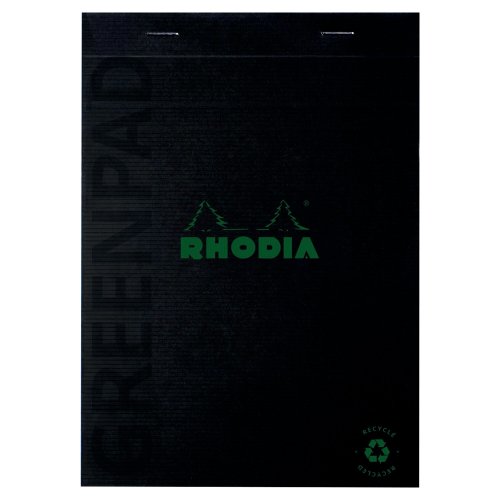 Muistilehtiö Rhodia greenpad nidottu a5/70 viivoilla, hinta 3,60€