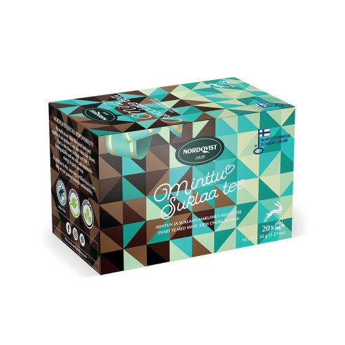 Musta Tee Nordqvist minttusuklaa 20kpl, hinta 3,58€