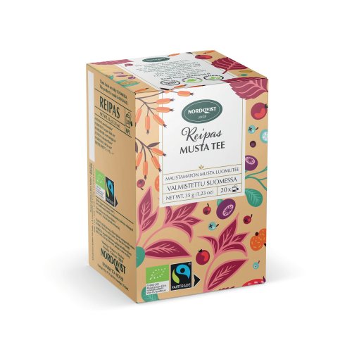 Musta Tee Nordqvist reipas luomu maustamaton 20kpl, hinta 3,97€