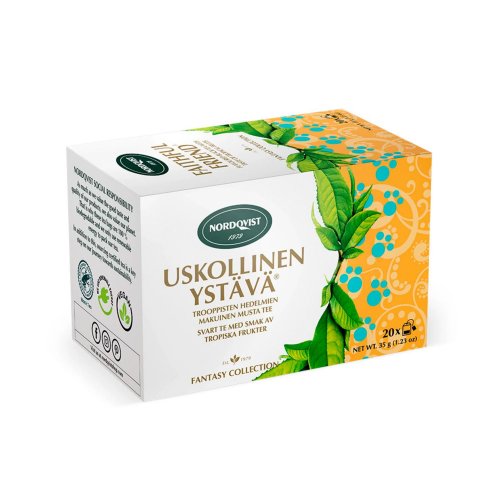 Musta Tee Nordqvist uskollinen ystävä 20kpl, hinta 3,59€