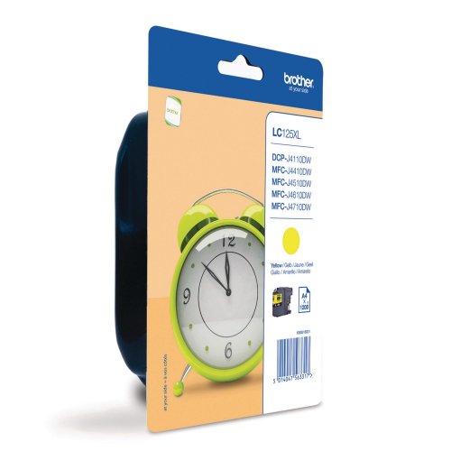Mustekasetti Brother LC-125XLY keltainen värikasetti, hinta 23,79€
