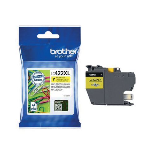 Mustekasetti Brother LC422XLY keltainen värikasetti, hinta 36,10€