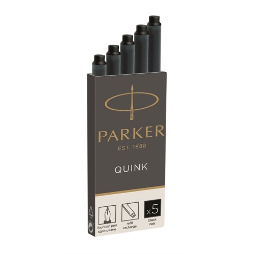 Mustekasetti Parker Quink musta 5 kpl, hinta 4,43€