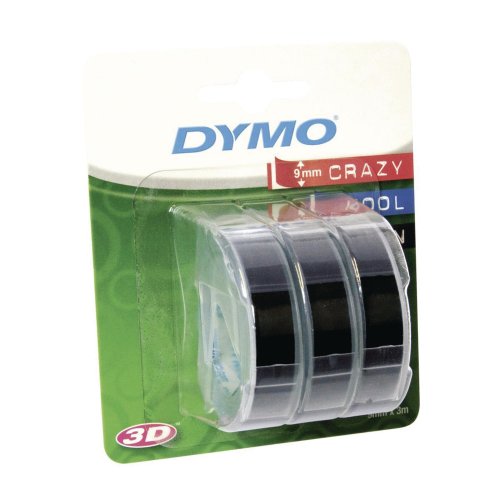 Nauha Dymo 9mm x 3m musta kohokirjoitintarra 3kpl, hinta 6,50€