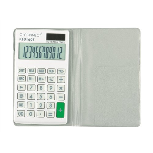 Nelilaskin Q-CONNECT 10 numeron näyttö lompakkomalli KF01603, hinta 4,29€