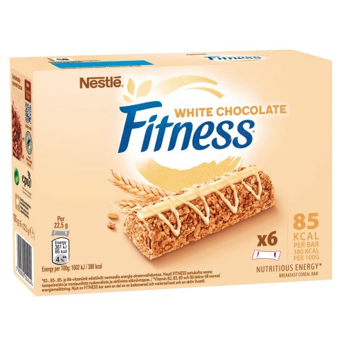 Nestlé fitness white chocolate viljapatukka 22,5g 6kpl, hinta 4,06€