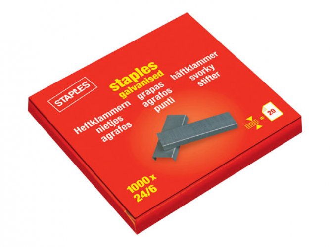 Niitti Staples 24/6 galvanoitu /1000, hinta 0,38€
