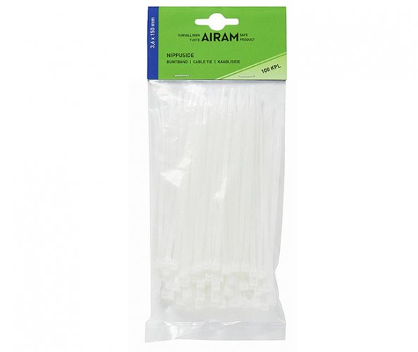 Nippuside AIRAM 3,6X150MM VALKOINEN /100, hinta 2,28€