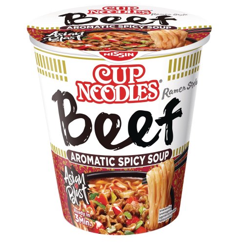 Nissin cup noodles 5 spices naudanliha pikanuudelikeitto 64g 8kpl, hinta 20,68€