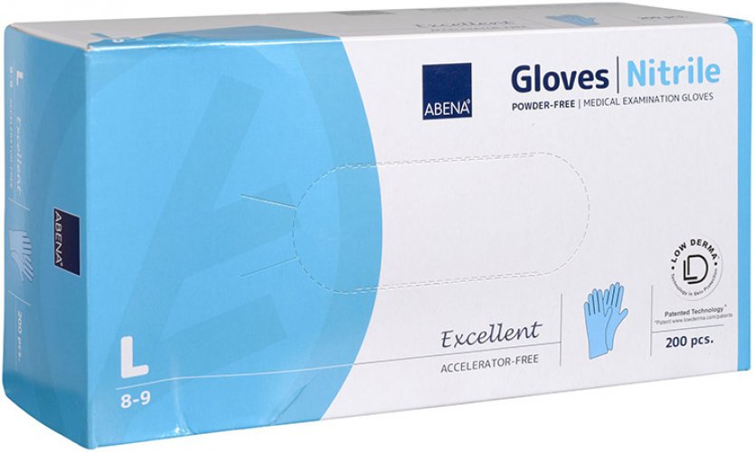 Nitriilikäsine allergisille Abena Excellent mustikka L /200, hinta 11,81€