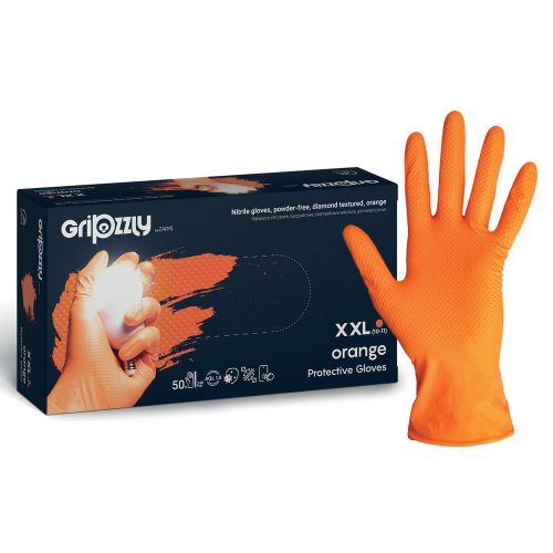 Nitriilikäsine Gripzzly puuteriton oranssi xxl, hinta 13€