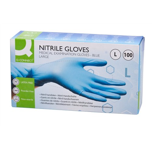 Nitriilikäsine Q-CONNECT L sininen /100, hinta 5,98€