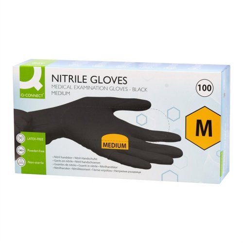 Nitriilikäsine Q-CONNECT M musta/100, hinta 6,67€