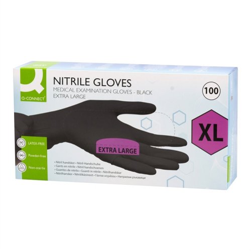 Nitriilikäsine Q-CONNECT XL musta/100, hinta 6,67€