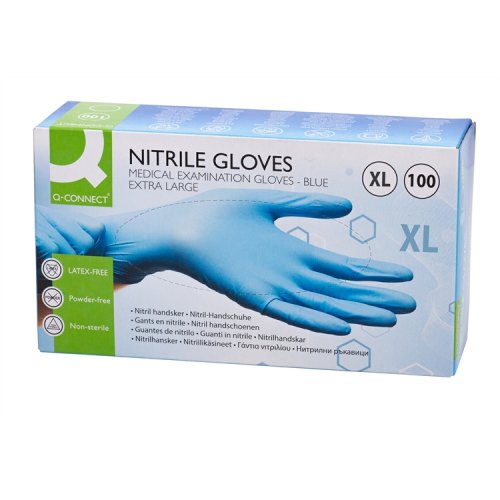 Nitriilikäsine Q-CONNECT XL sininen/100, hinta 5,98€