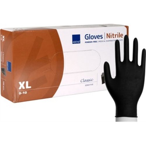 Nitriilikäsine Xl ABENA Classic musta/100, hinta 8,27€