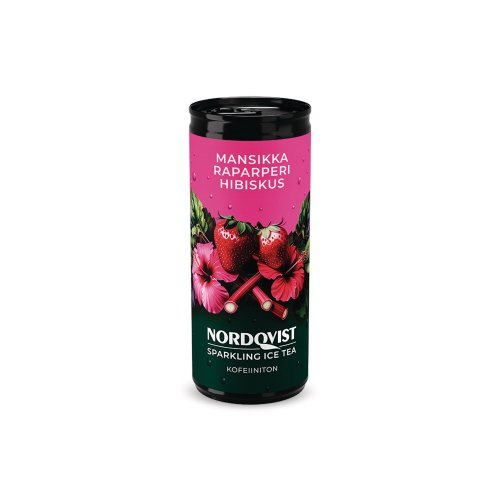 Nordqvist jäätee mansikka-raparperi hibiskus 330ml 24kpl, hinta 74,36€