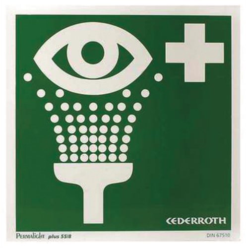 Opastekilpi silmähuuhtelu kaksipuolinen 20 x 20 cm, hinta 35,48€