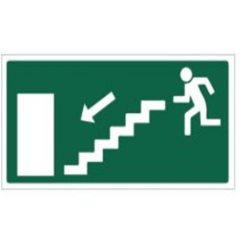 Opastekyltti poistumistie portaat alas vasen, hinta 24,80€