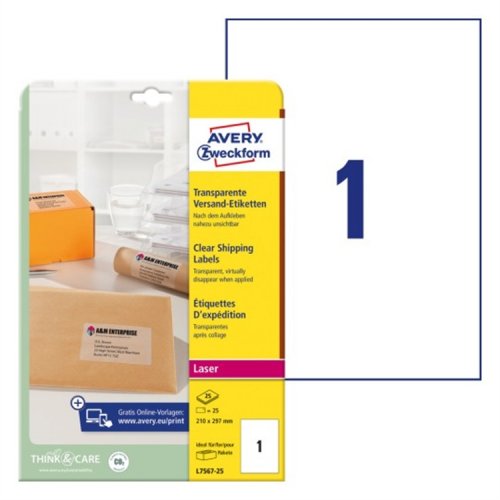 Osoitetarra laser Avery L7567-25 A4 kirkas /25, hinta 44,45€