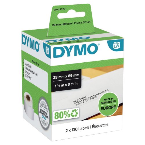 Osoitetarra Nauha Dymo lw 89 x 28mm 2kpl, hinta 16,13€