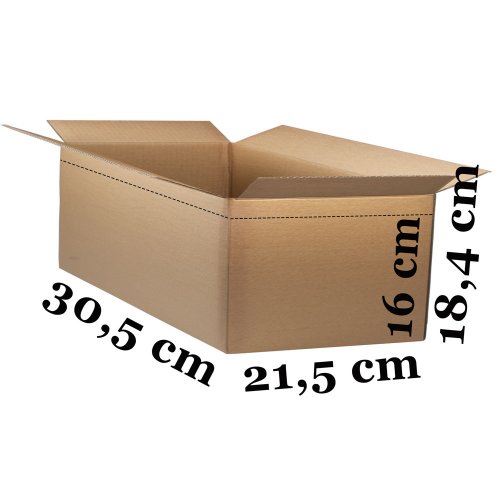 Pahvilaatikko 305x215x150/190 mm, hinta 0,55€