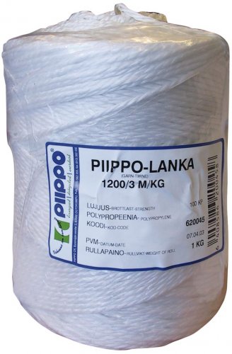 Pakkausnaru Piippo PP 1200/3 valkoinen 1 kg 400 m, hinta 48,46€
