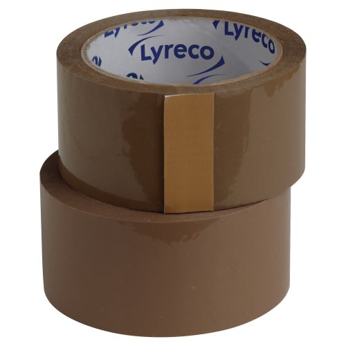 Pakkausteippi Lyreco äänetön pp 50mm x 66m ruskea 6kpl, hinta 12,24€