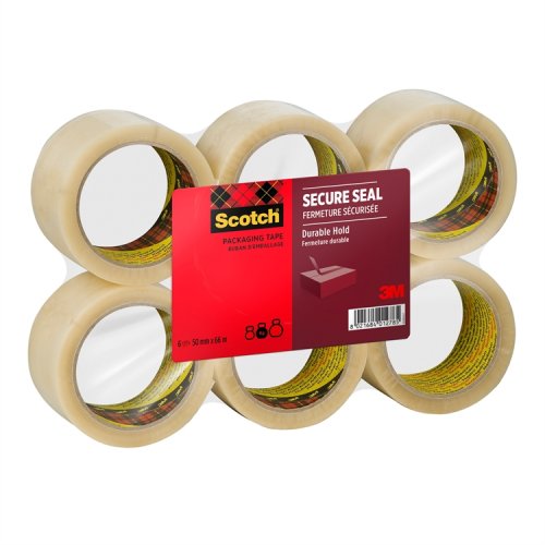Pakkausteippi Scotch Secure Seal 50 x 66 mm kirkas /6, hinta 29,96€