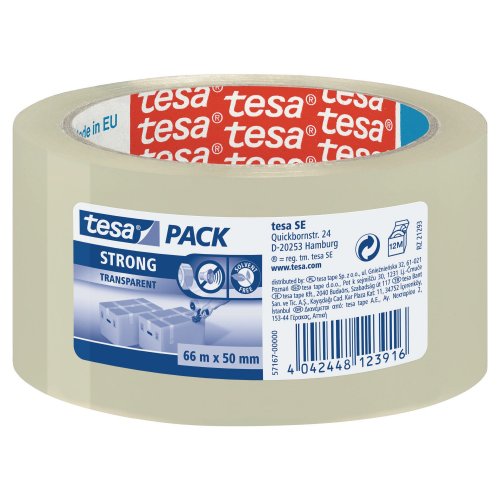 Pakkausteippi Tesa® 4024 pp 50mm x 66m läpinäkyvä, hinta 2,63€