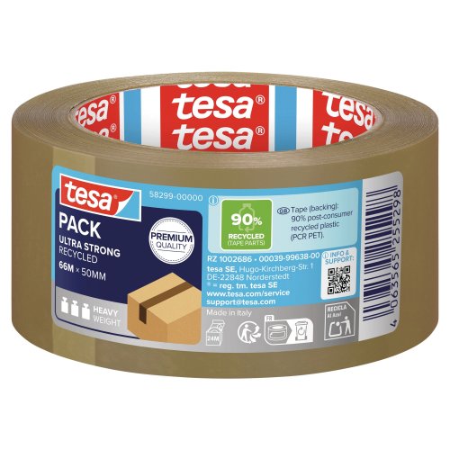 Pakkausteippi Tesa 58299 pet 50mm x 66m ruskea, hinta 6,84€