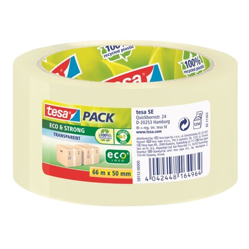 Pakkausteippi Tesapack eco & strong 50 mm x 66 m kirkas, hinta 6,14€