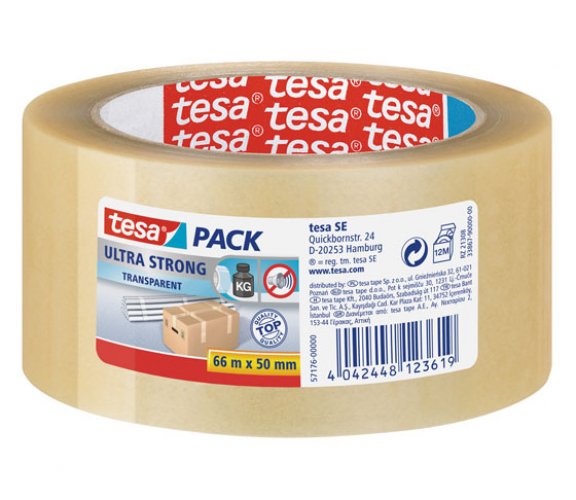Pakkausteippi tesapack ultra strong PP 50 mm x 66 m kirkas, hinta 9,03€