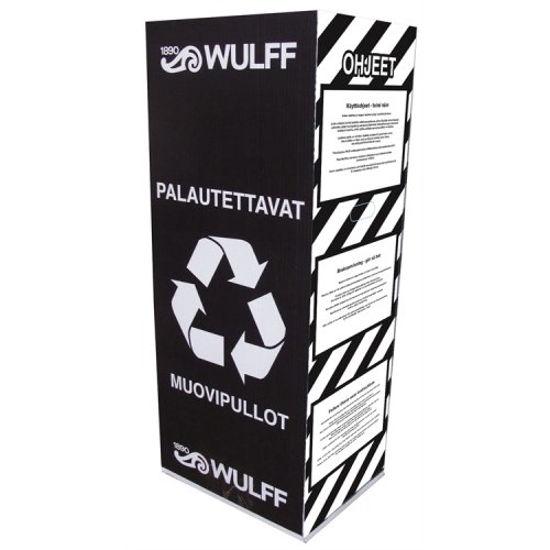 Palautuslaatikko muovipulloille ja kennoille 96 pulloa, hinta 15,38€