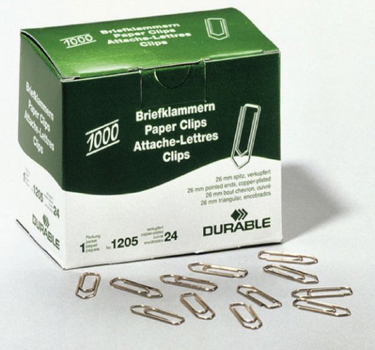 Paperiliitin Durable 26 mm kupari /1000, hinta 3,52€